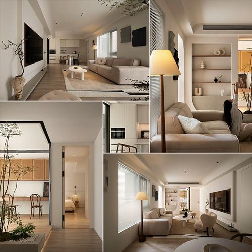 现代极简奶油风住宅 高清实景案例与装修效果图合集