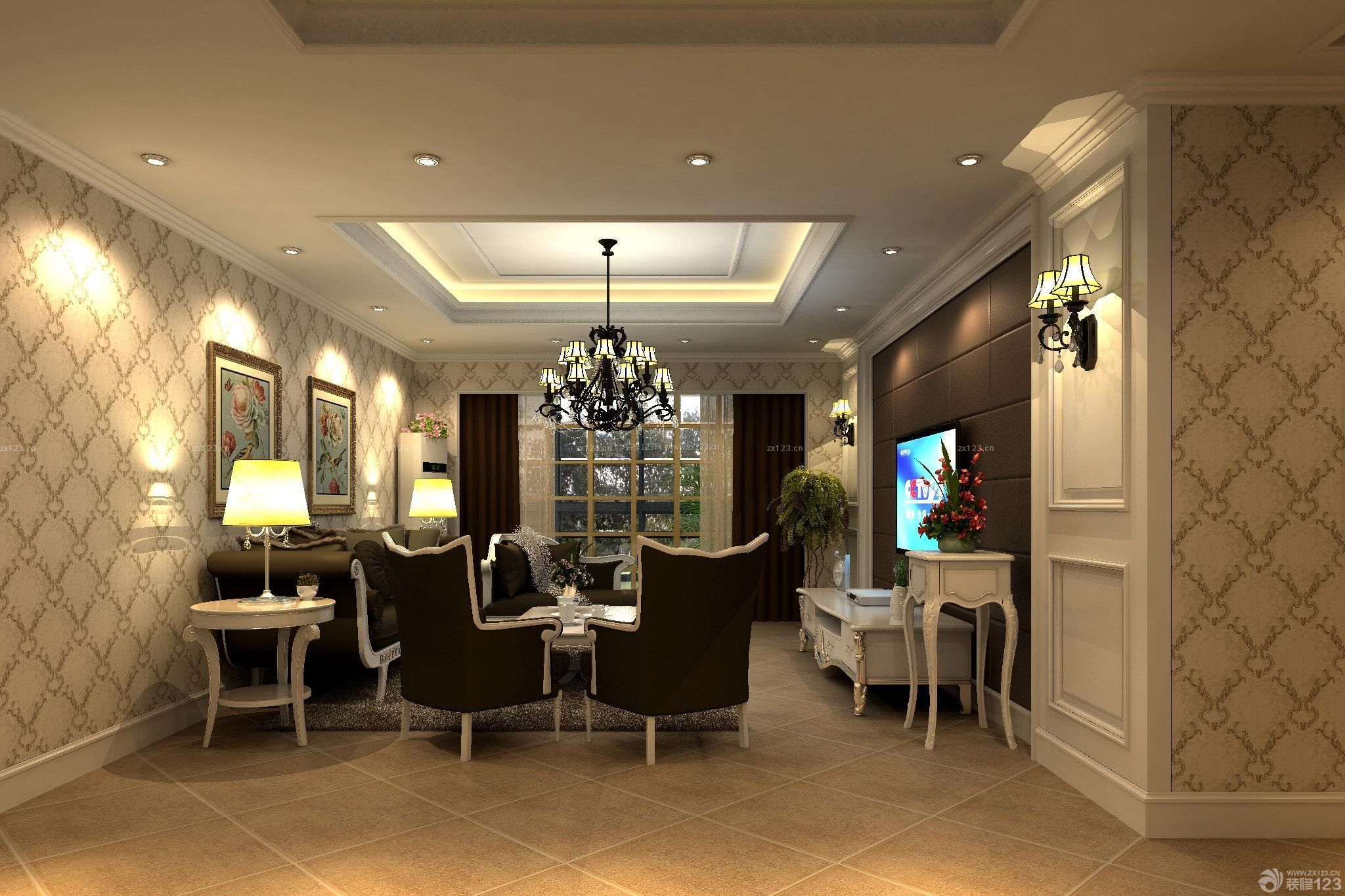 后现代风格110平米住宅室内墙纸装修指南