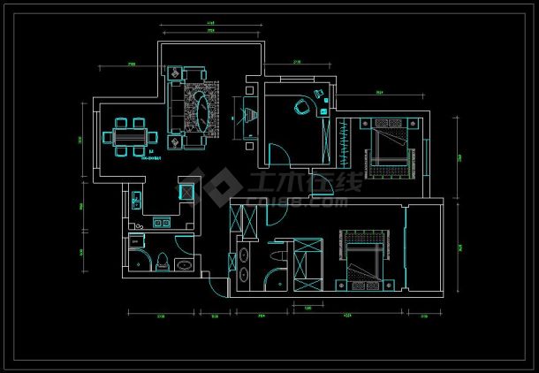 某大两居室住宅室内装修设计方案解析